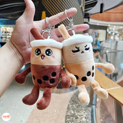 Móc khóa bông trà sữa