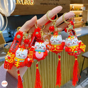 Móc khóa dây mèo thần tài