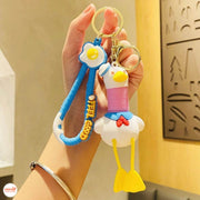 Móc khóa vịt lò xo kéo cổ