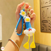 Móc khóa vịt lò xo kéo cổ