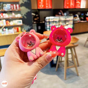 Móc khóa bọc đầu gấu dâu