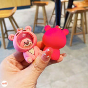 Móc khóa bọc đầu gấu dâu