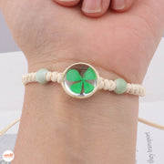 Vòng tay hoa khô cỏ 4 lá