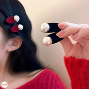 Set 2 kẹp mái nhung ngọc trai