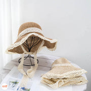 Nón cói dây ren dài