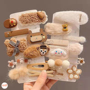 Set kẹp mái len trà sữa MB