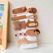 Set kẹp mái len trà sữa MB