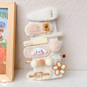 Set kẹp mái len trà sữa MB