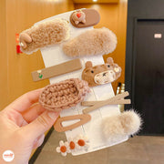 Set kẹp mái len trà sữa MB