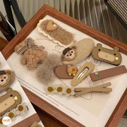 Set kẹp mái len trà sữa MB