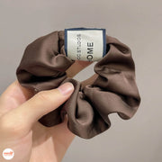 Scrunchies lụa trơn mác vuông