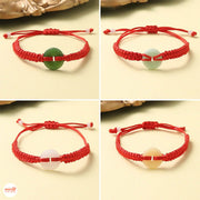 Vòng tay chỉ đỏ 1 đồng điếu đá