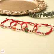 Vòng tay chỉ đỏ 1 đồng điếu đá