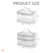 Túi đựng mỹ phẩm lưới 2 tầng