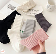 Vớ cổ nhăn màu trơn