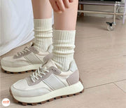 Vớ cổ nhăn màu trơn