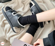 Vớ cổ nhăn màu trơn