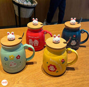 Ly cốc thỏ nắp gỗ