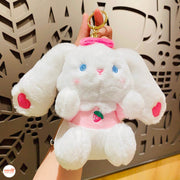 Móc khoá thỏ dâu tai thêu tim