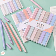 Hộp 6 bút highlight 2 đầu WD-500