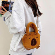 Túi đeo lông Capybara dây vải