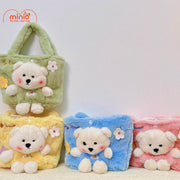 Túi đeo lông gấu thêu chữ sweet