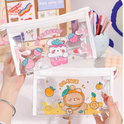 Túi đựng bút/mỹ phẩm tam giác trong