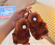 Móc khoá bông Capybara thổi bóng