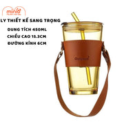 Ly thuỷ tinh viền da cao dây đeo