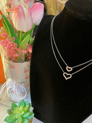 Dây chuyền titan tim đính đá