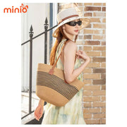 Túi cói kẻ ngang cỡ nhỏ Sp478vn