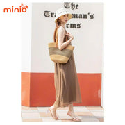 Túi cói kẻ ngang cỡ nhỏ Sp478vn