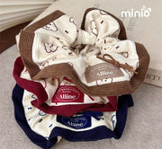 Scrunchies gấu viền nhung Alline