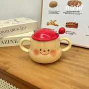 Ly cốc sứ gấu má hồng 2 quai