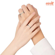 Nhẫn titan chéo đính đá 040MH