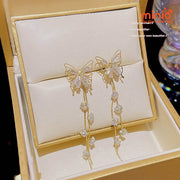 Bông tai dài xi 925 bướm gold 056110 MH