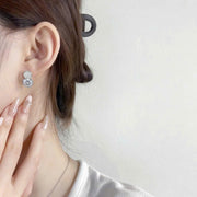 Bông tai xi 925 đá tròn 047094 MH