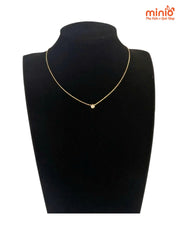 Dây chuyền titan đá tròn gold 041MH