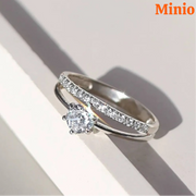 Nhẫn titan kép đính đá + đá nổi MH