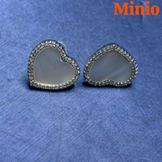 Bông tai titan trái tim khảm 036080MH