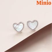 Bông tai titan trái tim khảm 036080MH